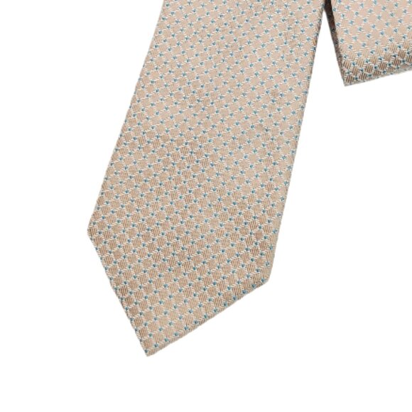 Vince Camuto Silk Tie Men’s 61” Gold Blue Geometric Woven Preppy Skinny New - Picture 1 of 3